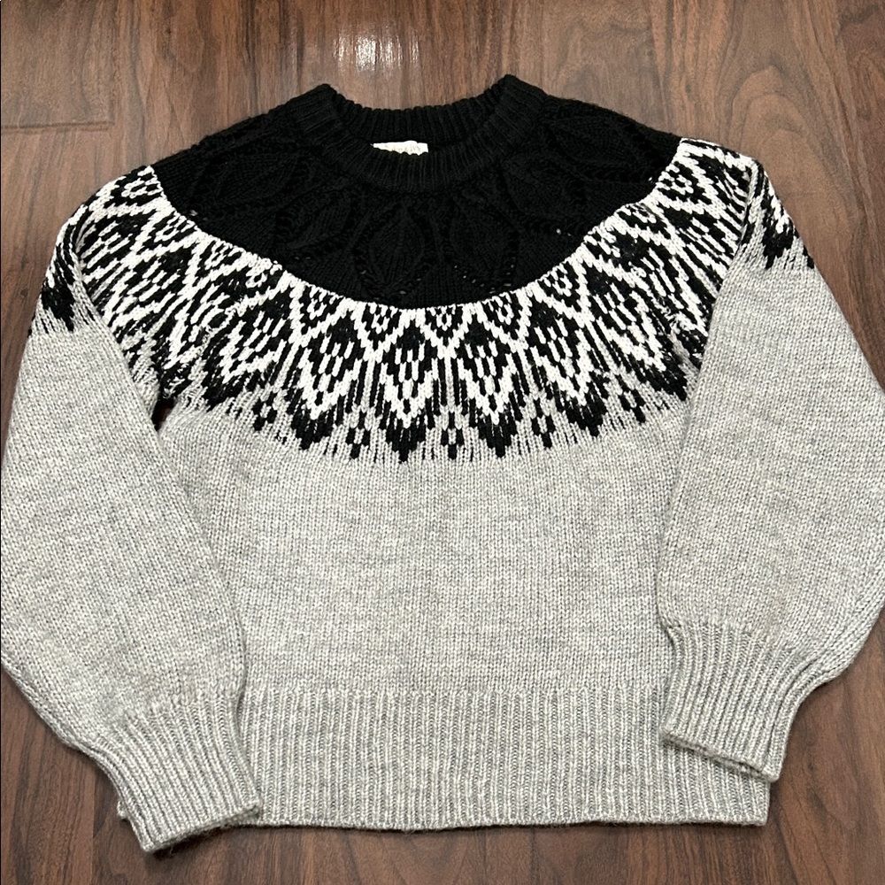 Crown & Ivy Women's Long Sleeve Fair Isle Sweater